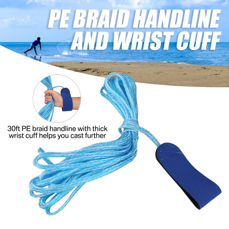 Yeahmart American Saltwater Fishing Cast Net for Bait Trap Fish 8ft Radius Casting Nets with Heavy Duty Real Zinc Sinker Weights, 3/8inch Mesh Size - Image 4